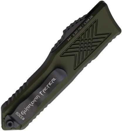 Guardian Tactical Auto GTX025 OTF Knife - Automatic Opening OD Green Aluminum Handle Elmax Drop Point Blade by Guardian Tactical