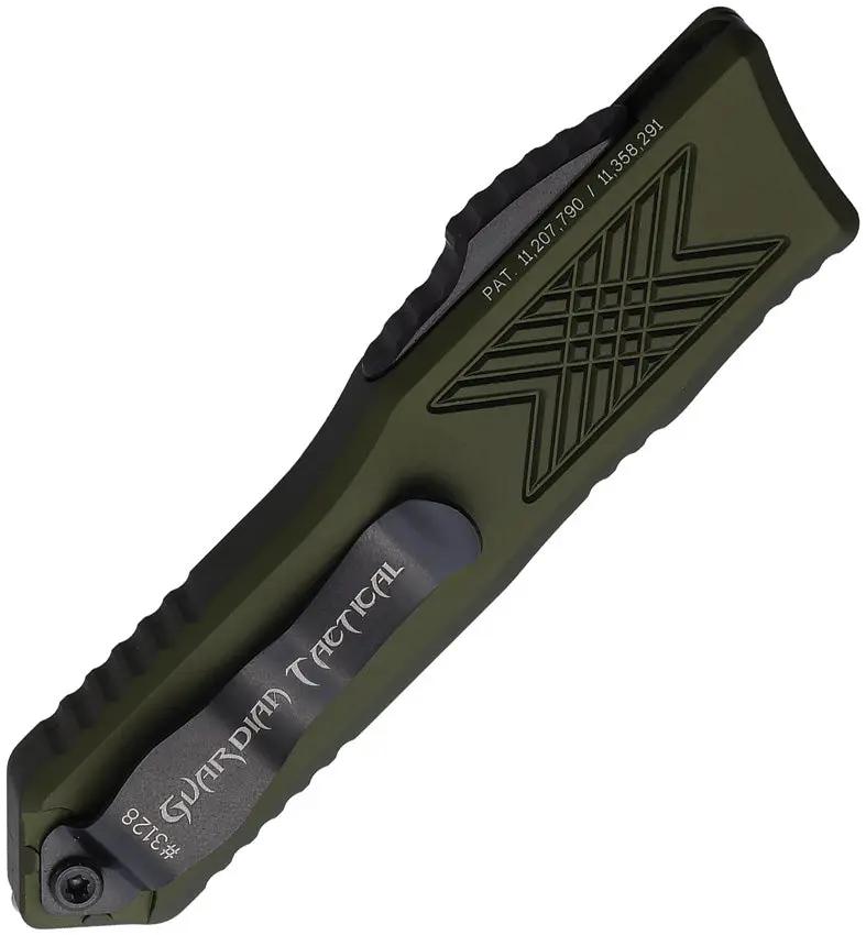 Guardian Tactical GTX025 Auto OTF Tanto Knife OD Green With Glass Breaker And Pocket Clip - Automatic Opening by Guardian Tactical