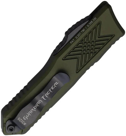 Guardian Tactical GTX025 Auto OTF Tanto Knife OD Green With Glass Breaker And Pocket Clip - Automatic Opening by Guardian Tactical