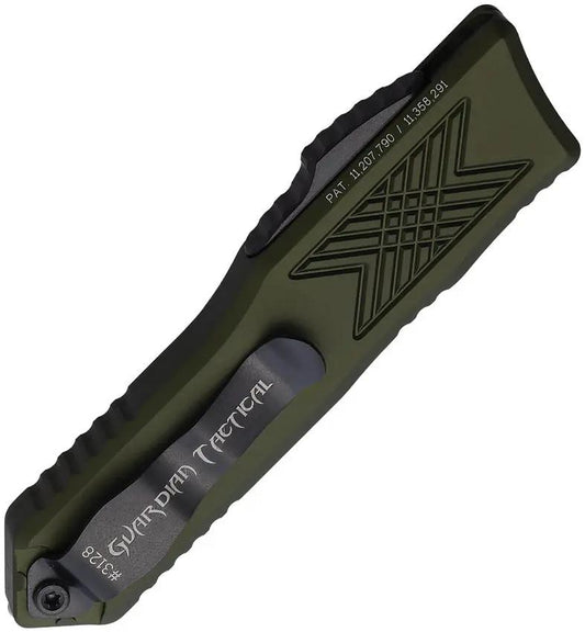 Guardian Tactical GTX025 Auto OTF Tanto Knife OD Green With Glass Breaker And Pocket Clip - Automatic Opening by Guardian Tactical