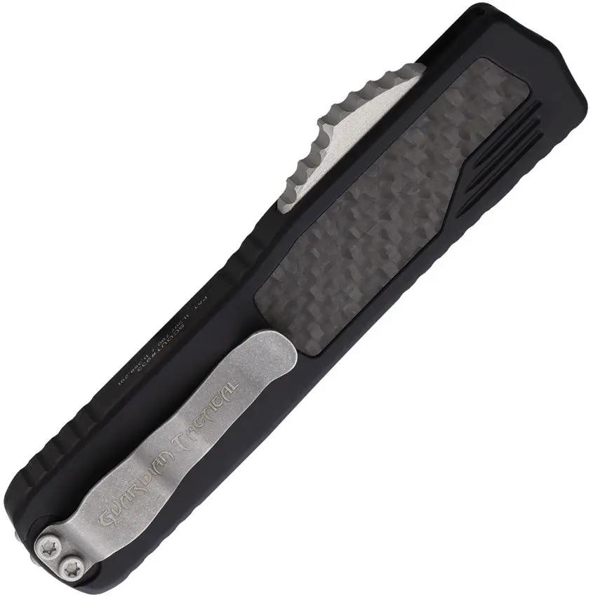 Guardian Tactical Auto Scout OTF - Automatic Opening Dagger with Elmax Blade and Carbon Fiber Inlay by Guardian Tactical