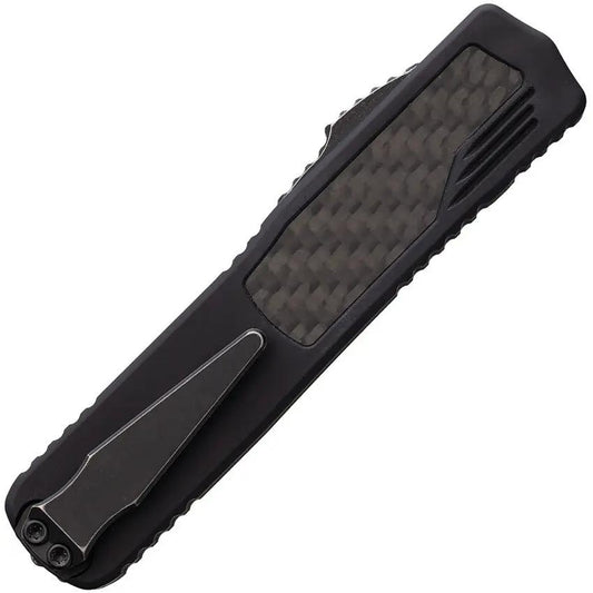 Guardian Tactical Auto Scout OTF Knife CF Handle Black Stonewash Elmax Blade - Automatic Opening by Guardian Tactical