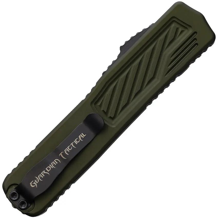 Guardian Tactical Auto Scout OTF Knife - Automatic Opening Elmax Clip Point Blade OD Green Aluminum Handle by Guardian Tactical