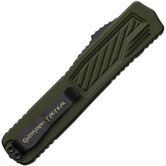 Guardian Tactical Auto Scout OTF Knife - Automatic Opening Elmax Clip Point Blade OD Green Aluminum Handle by Guardian Tactical
