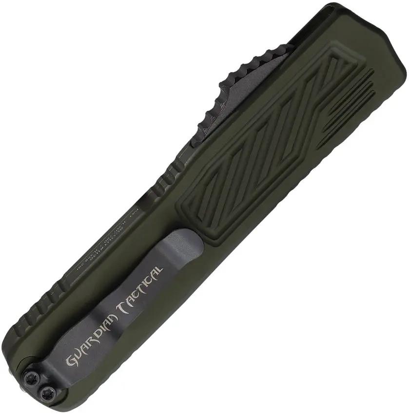 Guardian Tactical Auto Scout OTF Dagger - Automatic Opening Knife With Elmax Steel, OD Green Handle by Guardian Tactical