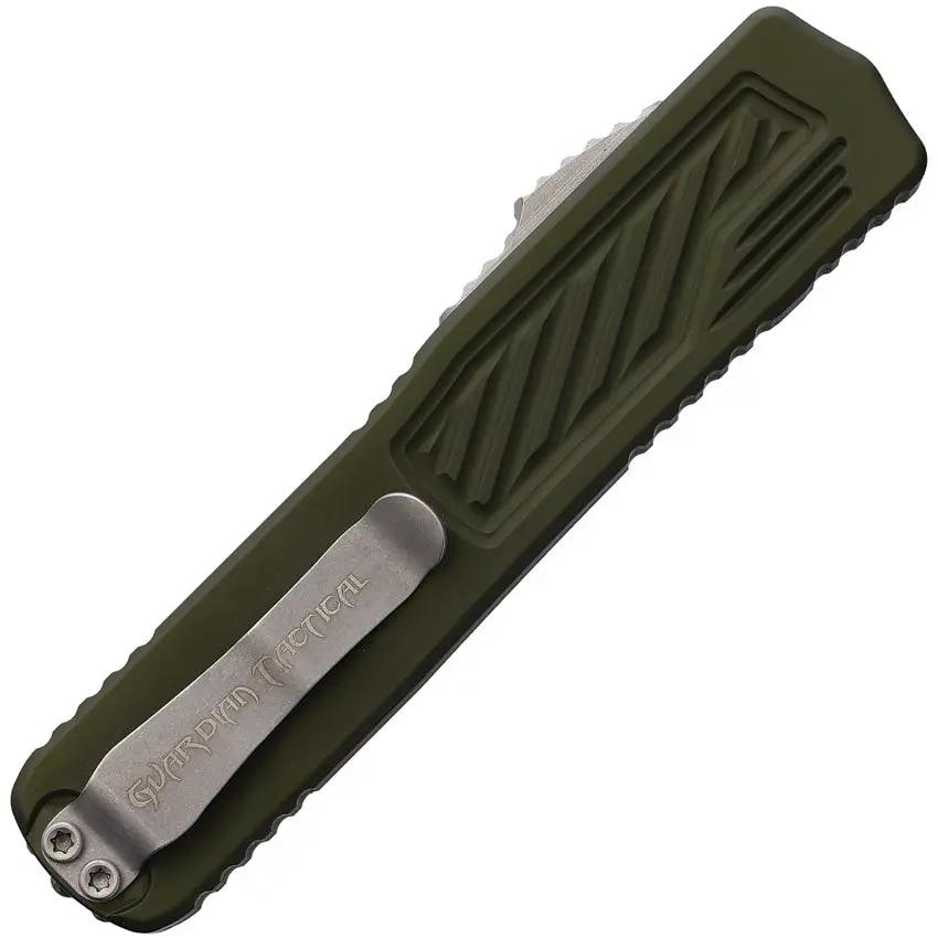 Guardian Tactical Auto Scout OTF OD Green Aluminum Handle - Automatic Opening Elmax Clip Point Blade Glass Breaker by Guardian Tactical