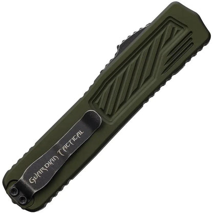Guardian Tactical Auto Scout OTF Knife - Automatic Opening, 4.5 In Closed, 3.38 In Elmax Clip Point OD Green Aluminum by Guardian Tactical