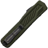 Guardian Tactical Auto Scout OTF Knife - Automatic Opening Elmax Blade Partially Serrated OD Green Aluminum Handle by Guardian Tactical