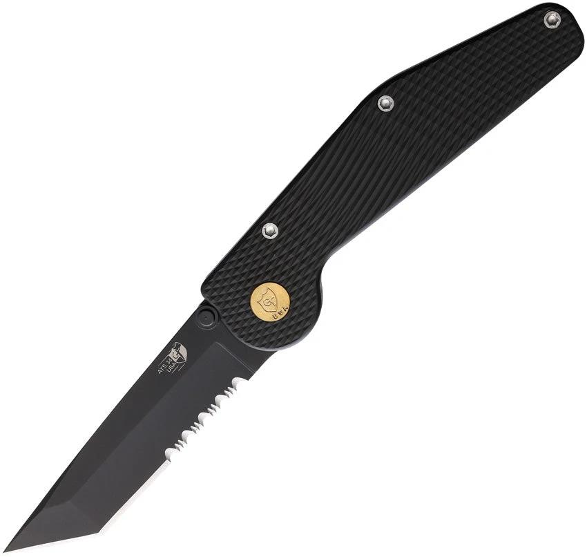 GT KNIVES Auto Button Lock Tanto Serrate GT304 by GT KNIVES