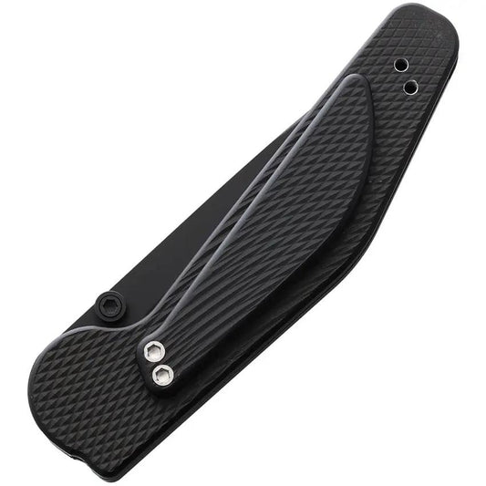 GT Knives Auto Button Lock Tanto Serrate GT304 - Automatic Opening With Black Coated ATS34 Blade by GT KNIVES