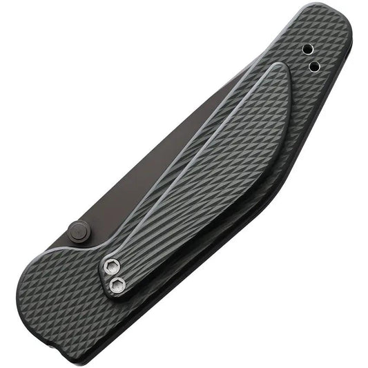 GT Knives Auto Button Lock Tanto Serrate GT312 - Automatic Opening Pocket Knife With Gray Coated ATS 34 Serrated Blade by GT KNIVES