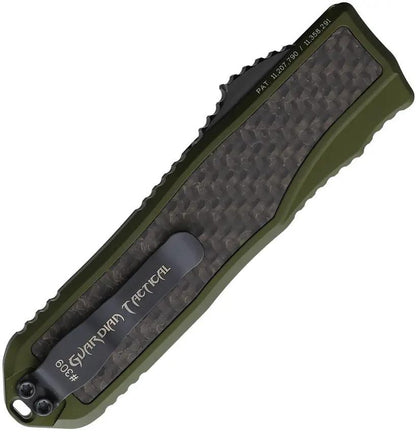 Guardian Tactical Auto Recon 035 OTF SE OD Green Aluminum Handle MagnaCut Spear Point Blade - Carbon Fiber Inlay by Guardian Tactical