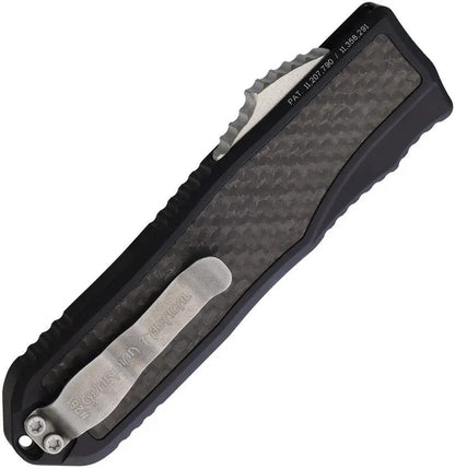 Guardian Tactical Auto Recon 035 G2 OTF Knife - Black Aluminum Handle With Carbon Fiber Inlay MagnaCut Spear Point by Guardian Tactical