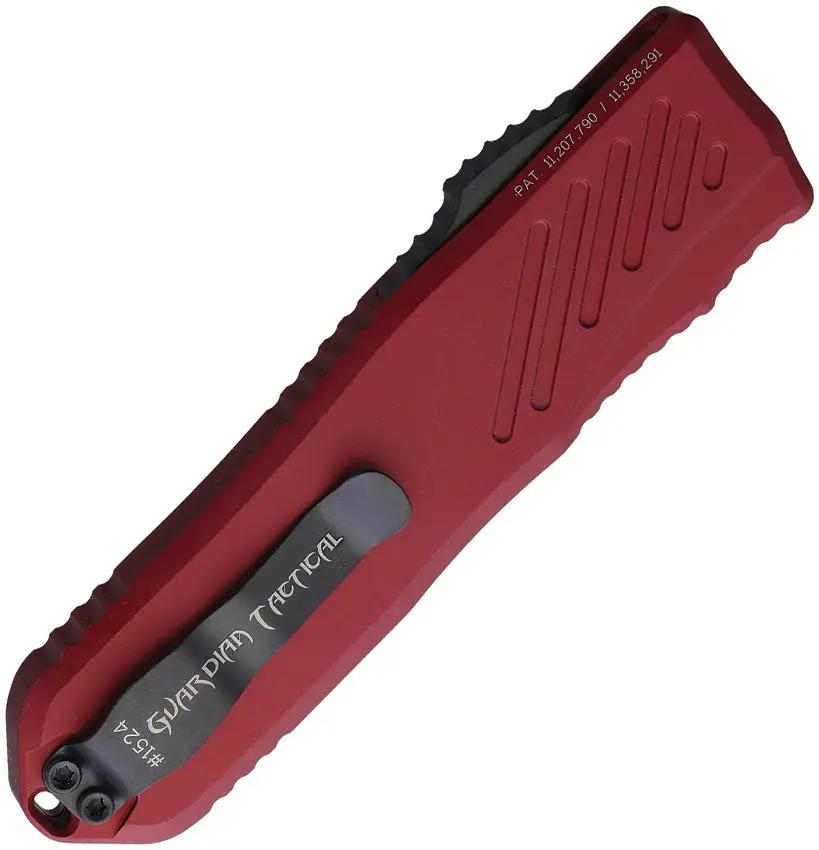 Guardian Tactical Auto Recon 035 G2 OTF - Automatic Opening Red Aluminum Handle Black MagnaCut Spear Point Blade Knife by Guardian Tactical