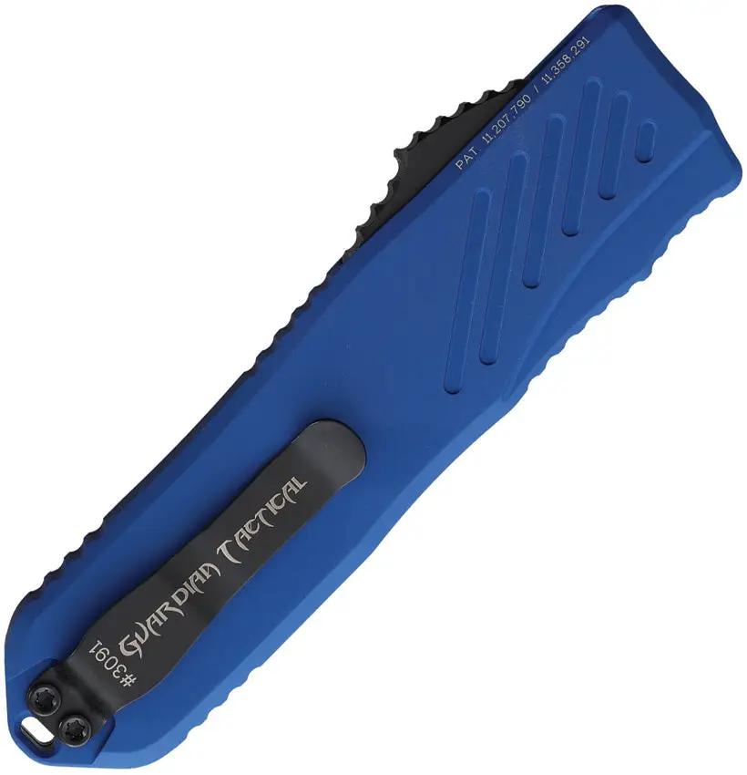 Guardian Tactical Auto Recon 035 OTF - Blue Aluminum Handle with MagnaCut Spear Point Blade and Automatic Opening by Guardian Tactical