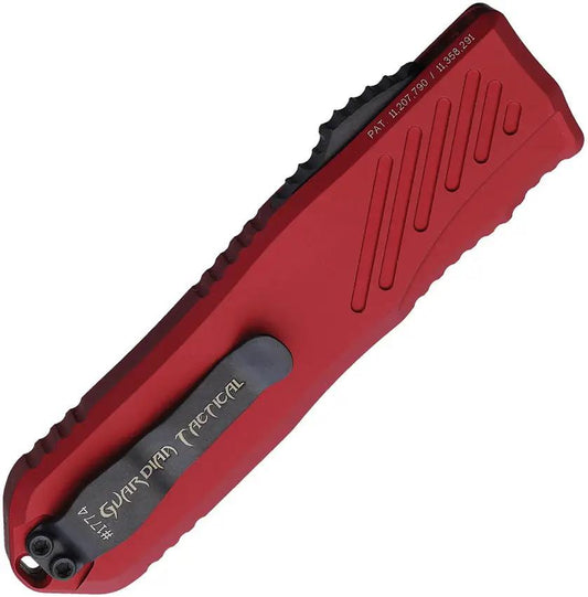 Guardian Tactical Auto Recon 035 G2 OTF - Automatic Opening, MagnaCut Spear Point Blade, Red Aluminum Handle by Guardian Tactical