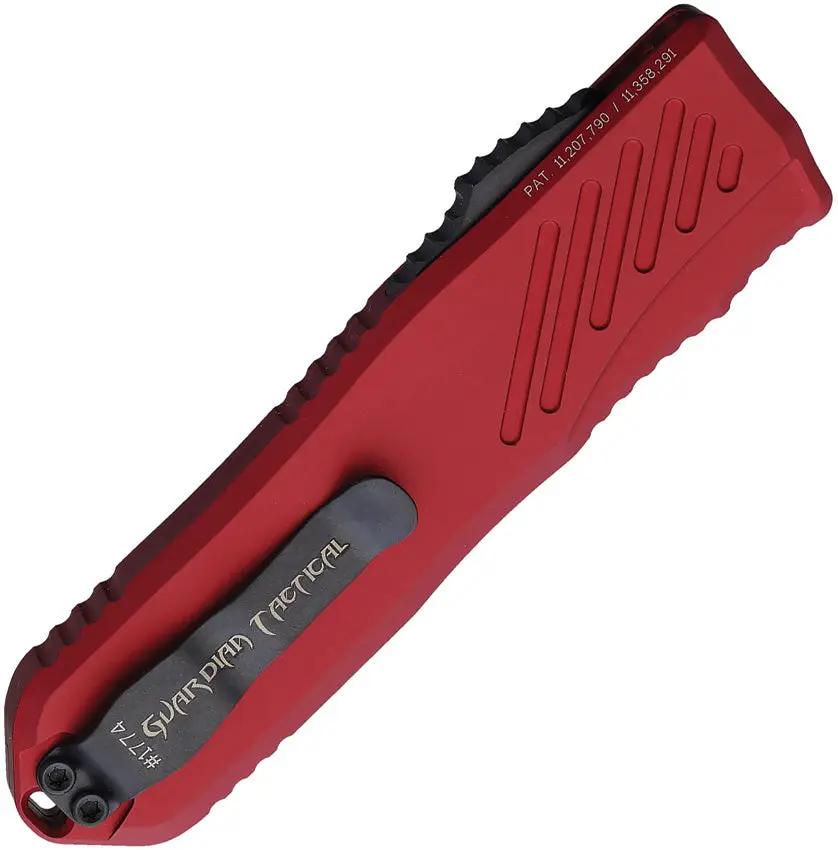 Guardian Tactical Auto Recon 035 G2 OTF - Automatic Opening, MagnaCut Spear Point Blade, Red Aluminum Handle by Guardian Tactical