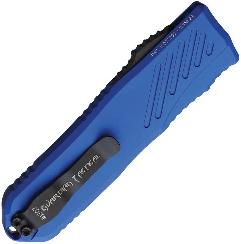 Guardian Tactical Auto Recon 035 G2 OTF Knife Blue MagnaCut Two Tone Tanto Blade - Aluminum Handle And Pocket Clip by Guardian Tactical