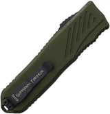 Guardian Tactical Auto Recon 035 OTF Knife - Black Coated MagnaCut Partially Serrated Tanto Blade, OD Green Handle by Guardian Tactical