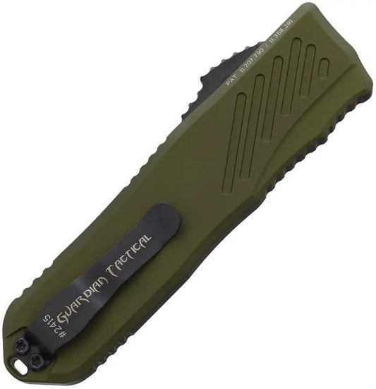 Guardian Tactical Auto Recon 035 OTF OD Green - Automatic Opening Partially Serrated MagnaCut Tanto Knife by Guardian Tactical