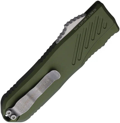 Guardian Tactical Auto Recon 035 OTF Knife - Serrated MagnaCut Steel Spear Point Blade, OD Green Aluminum Handle by Guardian Tactical
