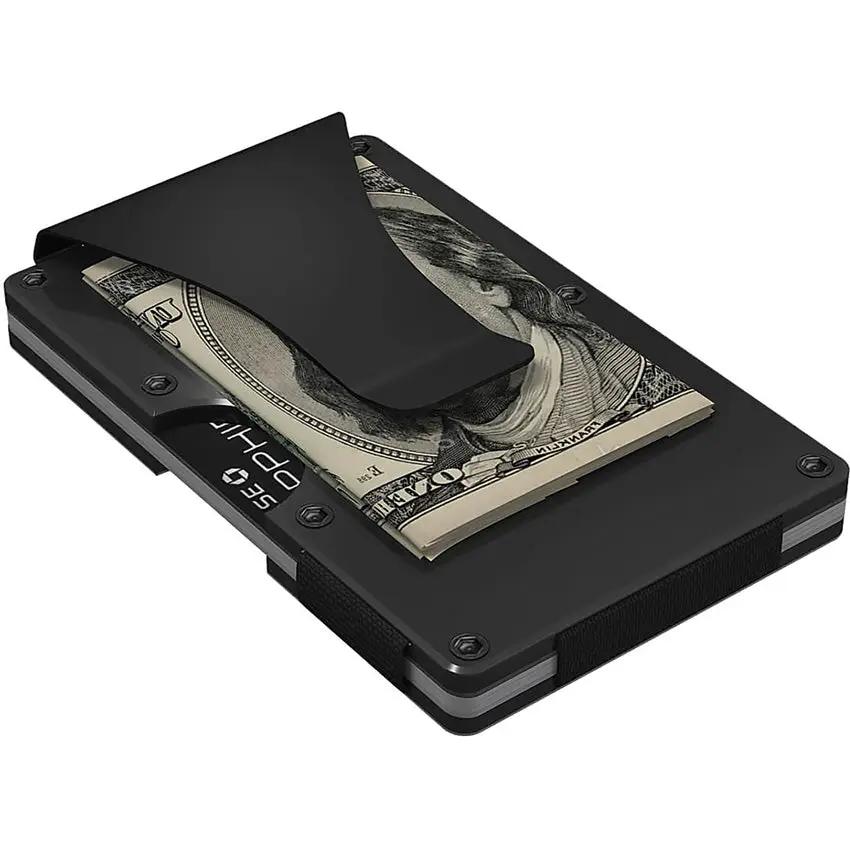 GRID Gunmetal Aluminum Wallet - RFID Blocking, Holds 12 Cards, Includes Money Clip by GRID Wallet