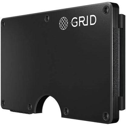 GRID Gunmetal Aluminum Wallet - RFID Blocking, Holds 12 Cards, Includes Money Clip by GRID Wallet
