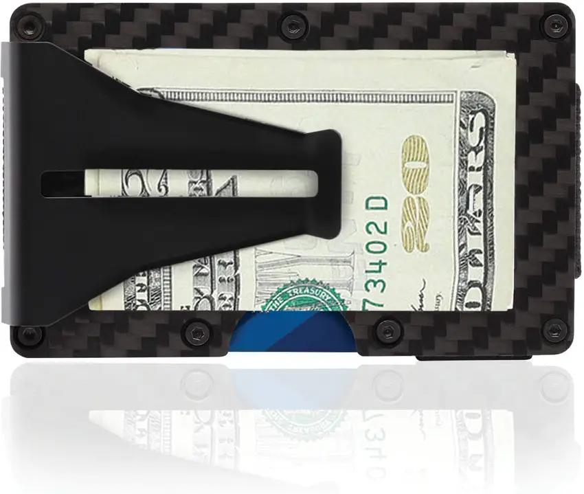 GRID Carbon Fiber Wallet CARBON-CLIP - RFID Protection With Slim Durable Build Quality by GRID Wallet