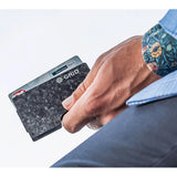 Grid Forged Carbon Fiber Wallet FRGCARBONCLIP - RFID Blocking, 12 Card Capacity, Slim Money Clip by GRID Wallet