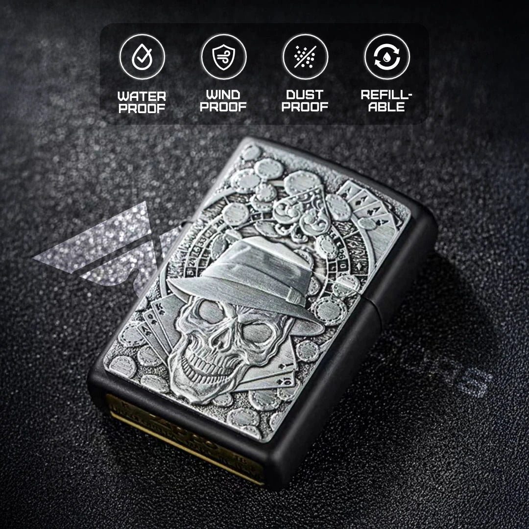 Zippo Gambling Skull Lighter 49183 by Zippo