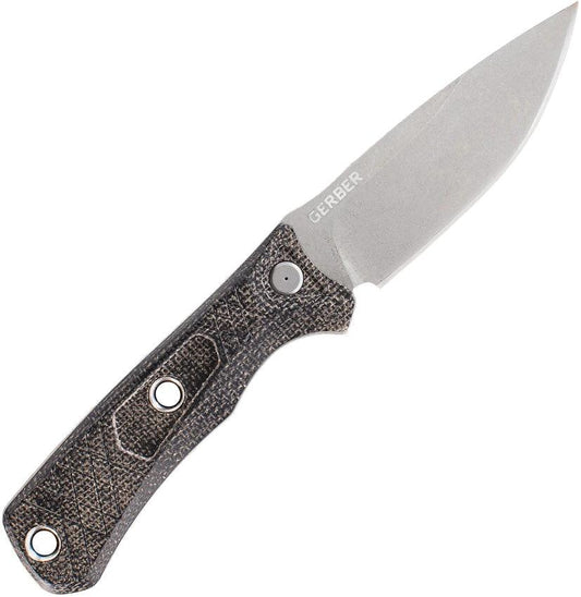 Gerber Convoy Fixed Blade Knife 4 Inch Stonewash 440 Stainless Full Tang Micarta Handle For Outdoorsmen by Gerber