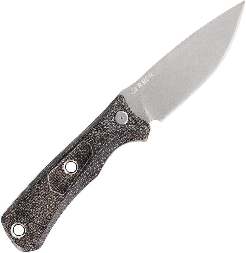 Gerber Convoy Fixed Blade Knife 4 Inch Stonewash 440 Stainless Full Tang Micarta Handle For Outdoorsmen by Gerber