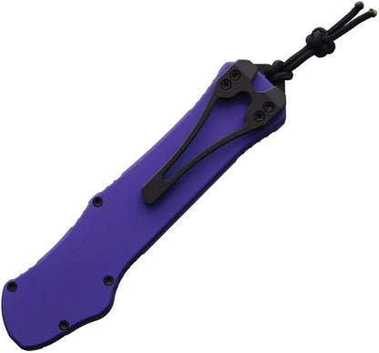 Heretic Knives Auto Hydra OTF Recurve Purple H008-10A-PU - Automatic Opening, MagnaCut Blade, Purple Aluminum Handle by Heretic Knives