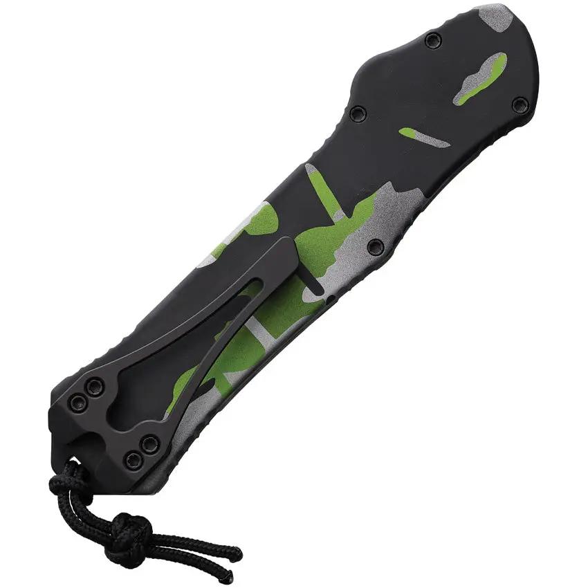 Heretic Knives Auto Hydra OTF Recurve - Camouflage Aluminum Handle With MagnaCut Blade by Heretic Knives