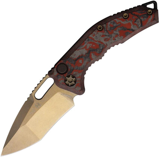 Heretic Knives Auto Medusa Button Lock RedCF H012-7A-RDCC by Heretic Knives