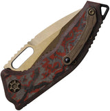 Heretic Knives Auto Medusa Button Lock - Automatic Opening Knife With Camo Carbon Fiber Handle MagnaCut Recurve Blade by Heretic Knives