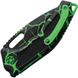 Heretic Knives Auto Medusa Button Lock - Toxic Magma Finish MagnaCut Stainless Recurve Blade by Heretic Knives