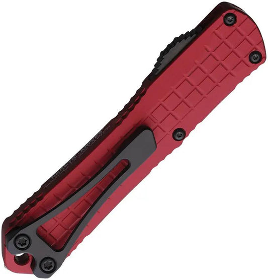 Heretic Knives Auto Manticore S OTF Bowie - Automatic Opening With Red Aluminum Handle Glass Breaker Lanyard Hole by Heretic Knives