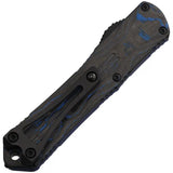 Heretic Knives Auto Manticore S OTF - Blue Aluminum Handle With Black And Blue Carbon Fiber Back CPM MagnaCut Blade by Heretic Knives
