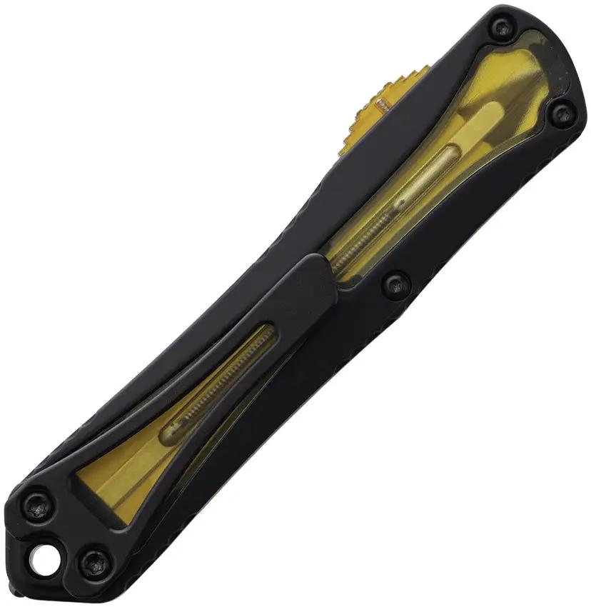 Heretic Knives Auto Manticore S OTF Knife - MagnaCut Double Edge Blade With Ultem Handle Dark Edition by Heretic Knives