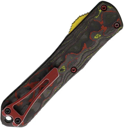 Heretic Knives Auto Manticore OTF Bounty Hunt - MagnaCut Bowie Blade With Teal Battleworn Aluminum Handle by Heretic Knives