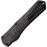 Heretic Knives Auto Manticore X OTF H030B-6A-PUCF - Elmax Bowie Blade Black DLC Coating Purple Camo Carbon Fiber Handle by Heretic Knives