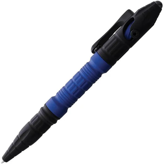Heretic Knives Thoth Tactical Pen Blue Aluminum - Bolt Action Glass Breaker Lamy M22 F Ink Compatible by Heretic Knives