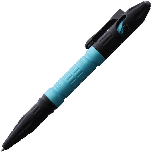 Heretic Knives Thoth Tactical Pen Turquoise - Aluminum Bolt Action Pen With Glass Breaker And Clip by Heretic Knives