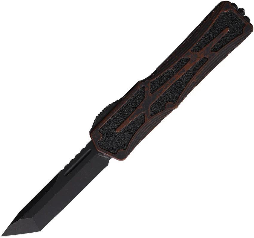Heretic Knives Auto Colossus OTF Tanto Black H040-8A-BRKRB by Heretic Knives