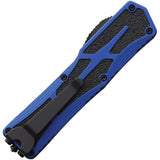 Heretic Knives Auto Colossus OTF Recurve Featuring MagnaCut Blade Blue Aluminum Handle Black DLC Finish by Heretic Knives
