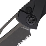 Heretic Knives Pariah Button Lock DLC Tact H046-6B-T - Partially Serrated MagnaCut Drop Point Blade With DLC Coating by Heretic Knives