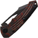 Heretic Knives Pariah Button Lock - Red Camo Carbon Fiber Handle With CPM MagnaCut Tanto Blade by Heretic Knives