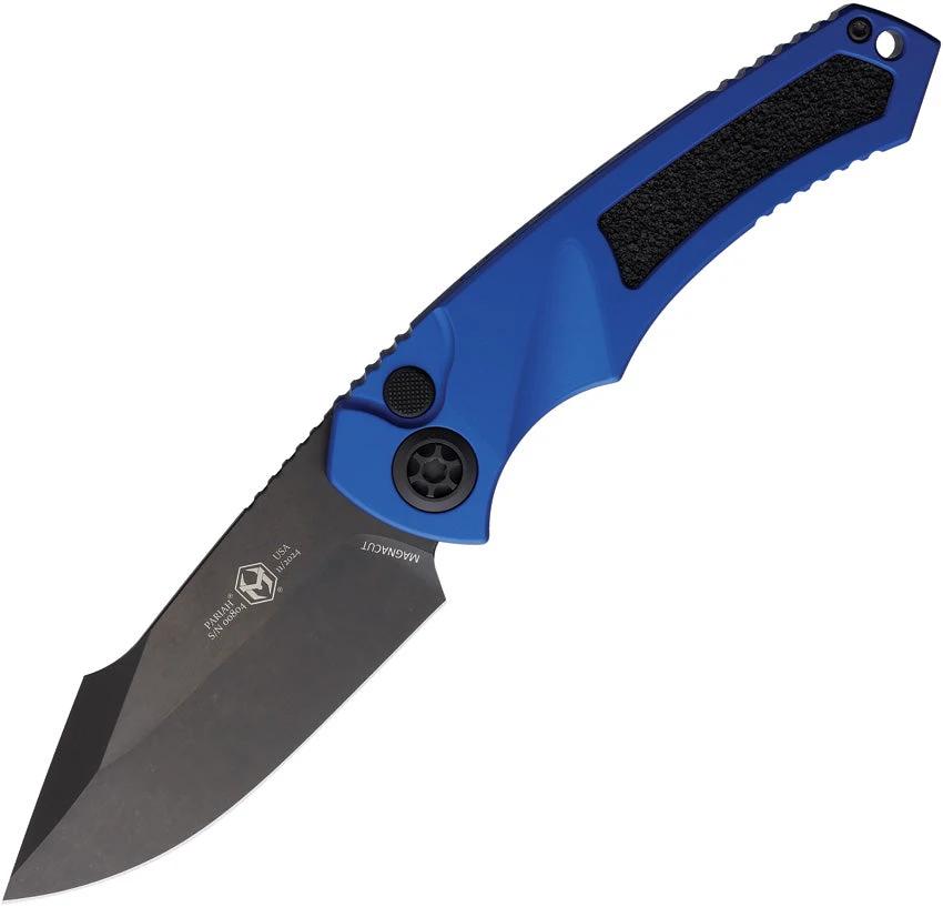 Heretic Knives Auto Pariah Button Lock Blue H048-6A-BLU by Heretic Knives