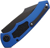 Heretic Knives Auto Pariah Button Lock - Blue Aluminum Handle With Black Textured Inlay by Heretic Knives